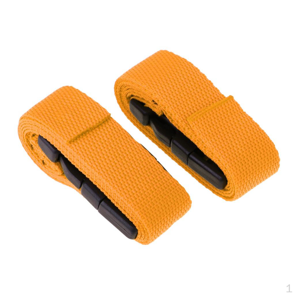 2Pcs Adjustable Golf Trolley Webbing Fastening Strap 1pair yellow