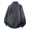 Autumn Winter Half Zipper Knitted Sweater Men Warm Stand Neck Pullovers Casual Knitwear
