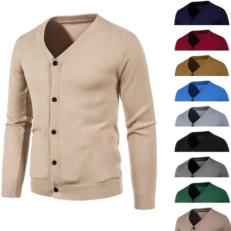 Pullover Herren Casual Einfarbig Strickjacke Strickpullover Dünne Strickjacke Jacke