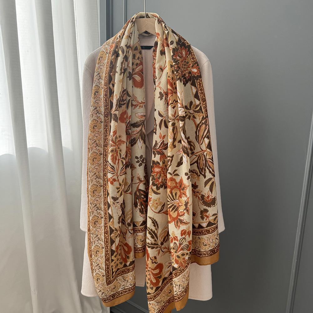 Cotton and Linen Scarf for Women 180x90cm Breathable and Soft Warm Autumn and Winter Shawl