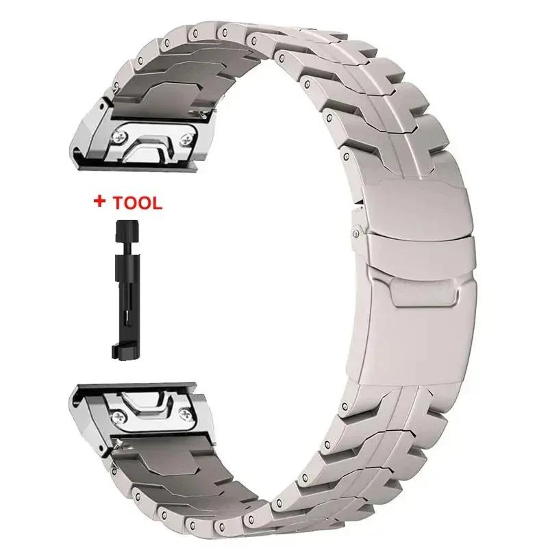 QuickFit 22 26mm Titanium Strap For Garmin Fenix 8 51mm 7 7X 6 6X Pro Stainless Steel Band For Garmin Fenix3 5 5X Plus Bracelet