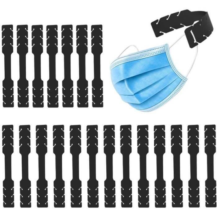 

Extensions de Sangle de Masque - Glife - Noir - 20pcs - Crochet d oreille en silicone - Masque de voyage
