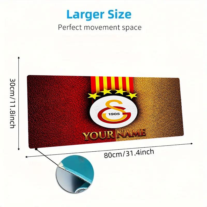Galatasaray S Custom Name Large Size Mouse Pad Large Gaming Table Cushion Non-slip Laptop Tablet Big Mousepad XXL Mat Mini PC Playmat With Lock Edge