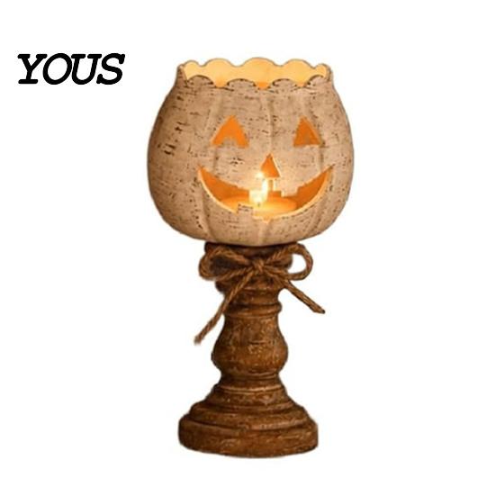 Indoor Fall Mantel Decor Rustic White Pumpkin Tealight Candle Holder Set, Farmhouse Halloween Tea Light Decorative Lanterns for Autumn Holders Decor,