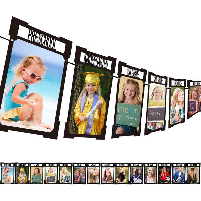 Graduation Decorations 2025 2026 5x7 Photo Banner for Class of 2025 Decorations K-12 Picture Banner for Senior 2025 High School Decor Graduation