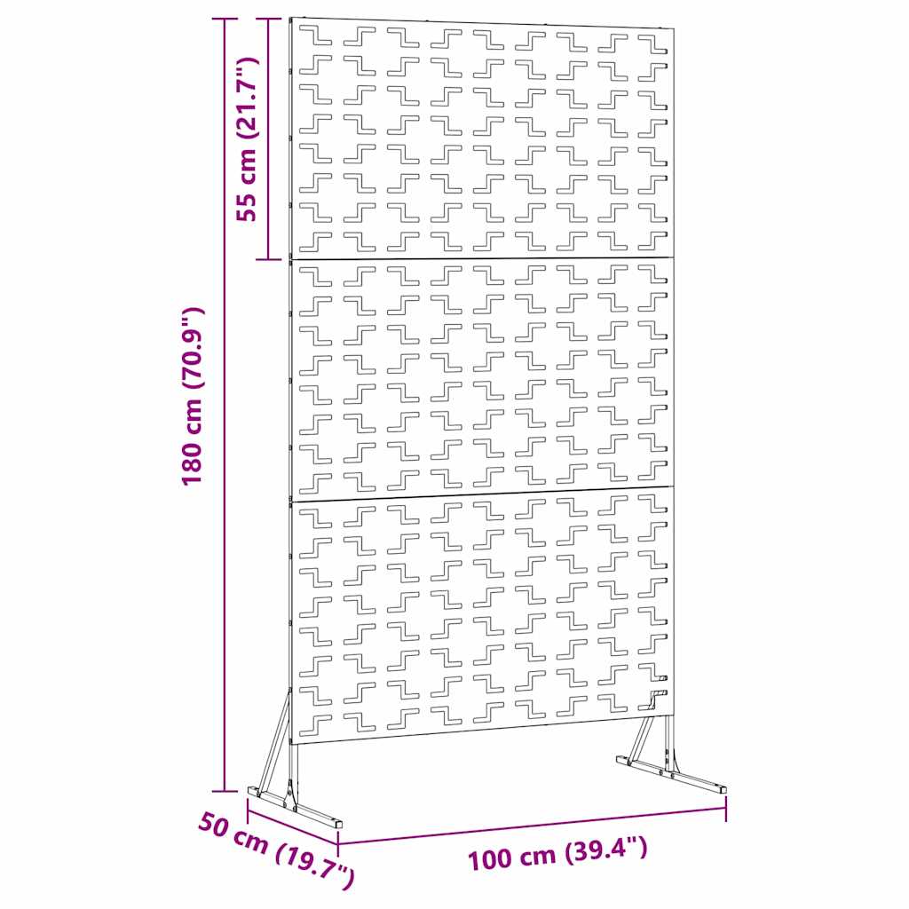 Privacy Screen Olive 100 X 50 X 180 Cm Steel