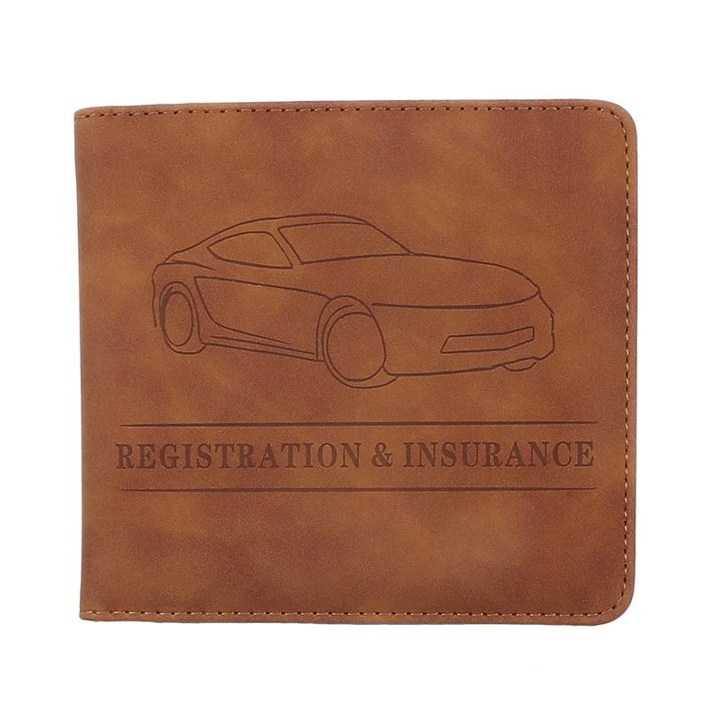 Leather Car Document Holder Organizer For Registration License Insurance Cards Vehicle Glove Box Storage Case