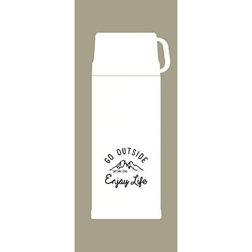 Captain Stag Sports Bottle, UE-3448, 2-Way Double Stainless Steel Water Bottle with Vacuum Insulation, Keeps Hot or Cold, Khaki, 600ml