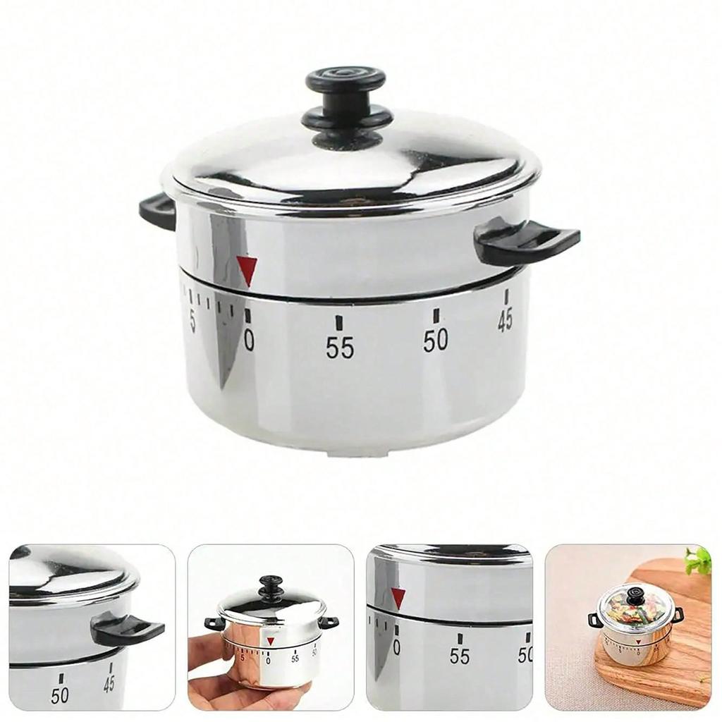 1pc Kitchen Timer Clock, Mechanical Kettle-Shaped Timer, 60 Minute Cooking Countdown Timer, Kitchen Utensils, Kitchen Supplies, Kitchen Accessories,