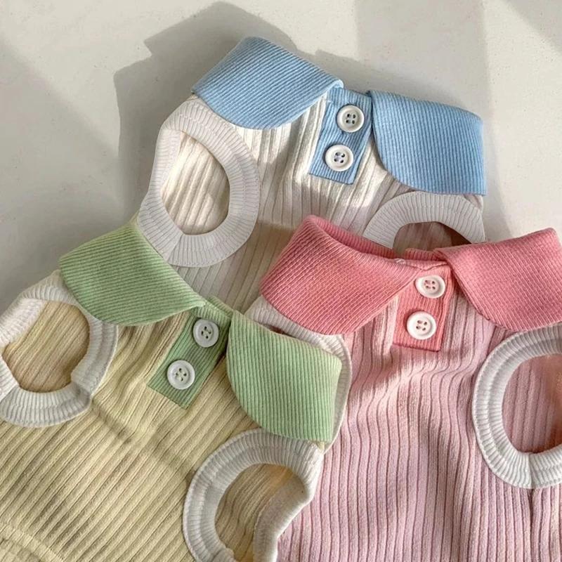 Summer Pet Dog Cute Shirt Breathable Solid Color Puppy Vest for Small Medium Large Dogs Cat Chihuahua Clothes New Design