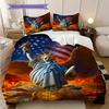 Patriotic Theme Statue of Liberty Bedding, Duvet Cover, Pillowcase, Home Decoration, Birthday Gift (1 * Duvet Cover+2 * Pillowcase, Coreless)