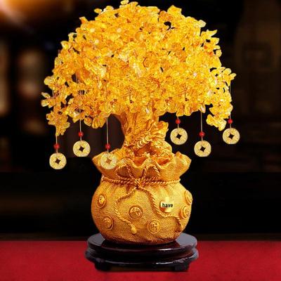 Albero dei Soldi in Citrino Ornamento per Casa, Cantinetta o Soggiorno - Piccolo Regalo Feng Shui
