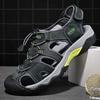 Men's Plus Size Closed-Toe Leather Sandals – Casual, Breathable, Outdoor Summer Beachwear