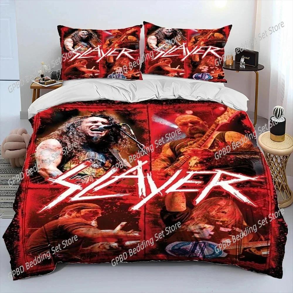 3D Print Slayer Heavy Metal Bplus Music Beding Set Bedrom Soft Modern Bedspreads Comefortable Soft with Soft Fabric Duvet Cover Quilt Pilowcase