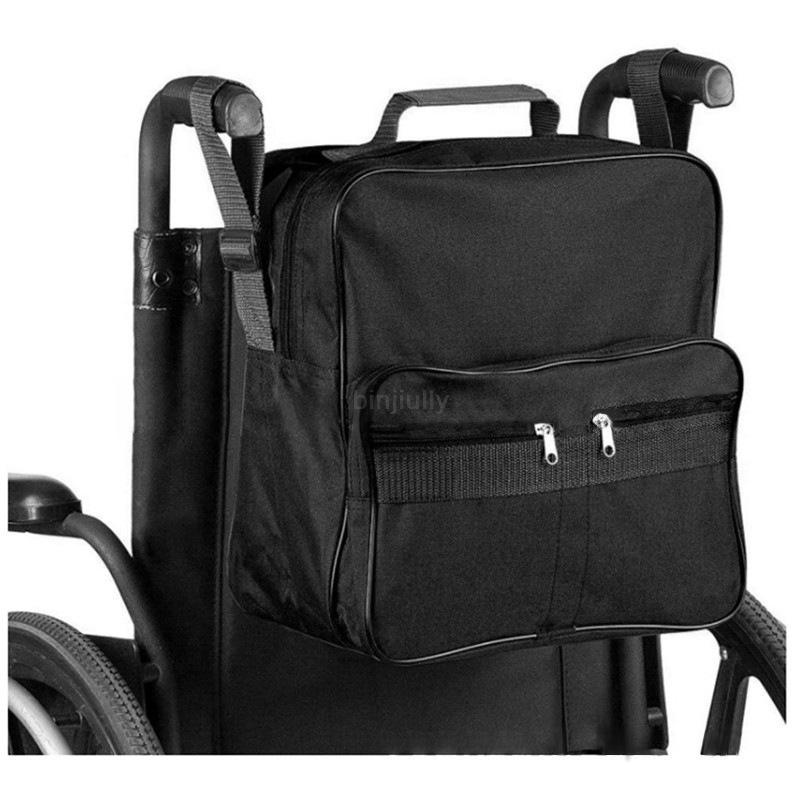 Wheelchair Bag Portable Large Capacity Waterproof Wheelchair Accessories Storage Bag Shopping Mobility Storage Handbags Black