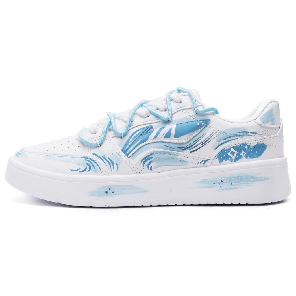 Li Ning Sycee Slip Resistant Cushioning Low top Skateboard Shoes Men's White Blue AGCT339-6(Team1238-)