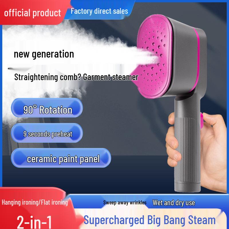 

Portable Dual-Use Handheld Garment Steamer for Dry & Wet Ironing China Standard срібний