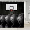 Basketball Shower Curtain For Boys Teen Ball Sports Bath Curtain Waterproof Fabric Bathroom Accessories With Hooks