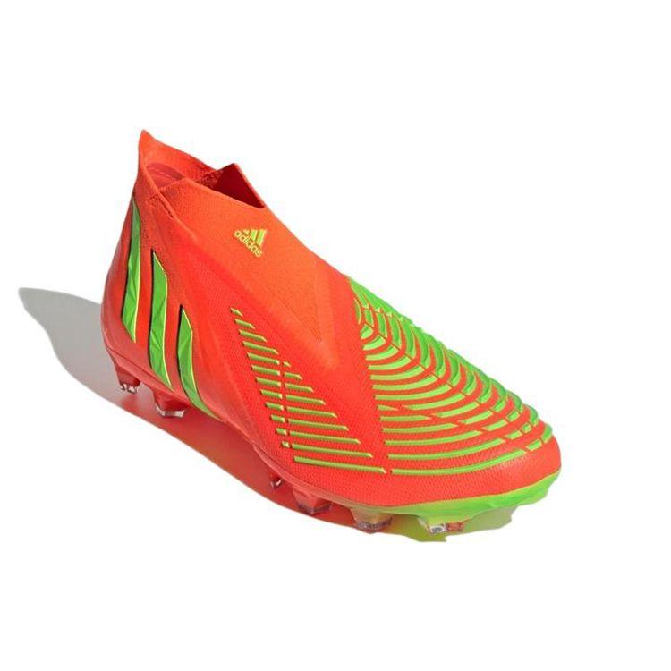 Adidas Predator Edge+ Nazouvací Měkký Umělý Trávník AG (Gumové krátké kolíky) Odolné fotbalové kopačky Pánské fotbalové kopačky Fluorescenčně červené GW0961