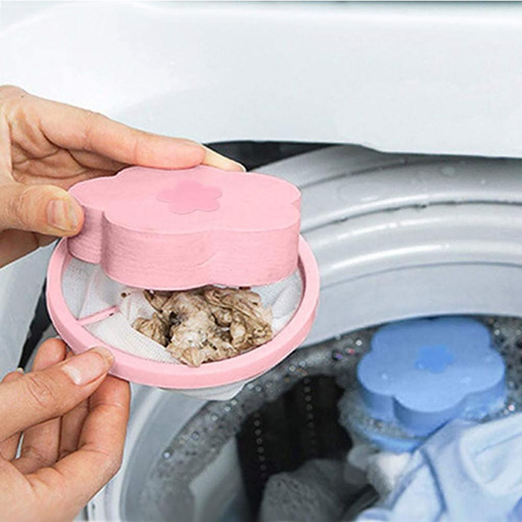 Flower Shaped Washing Machine Lint Filter Bag Laundry Hair Remover Mesh Net Durable Fabric Care Tool for Washer and Dryer