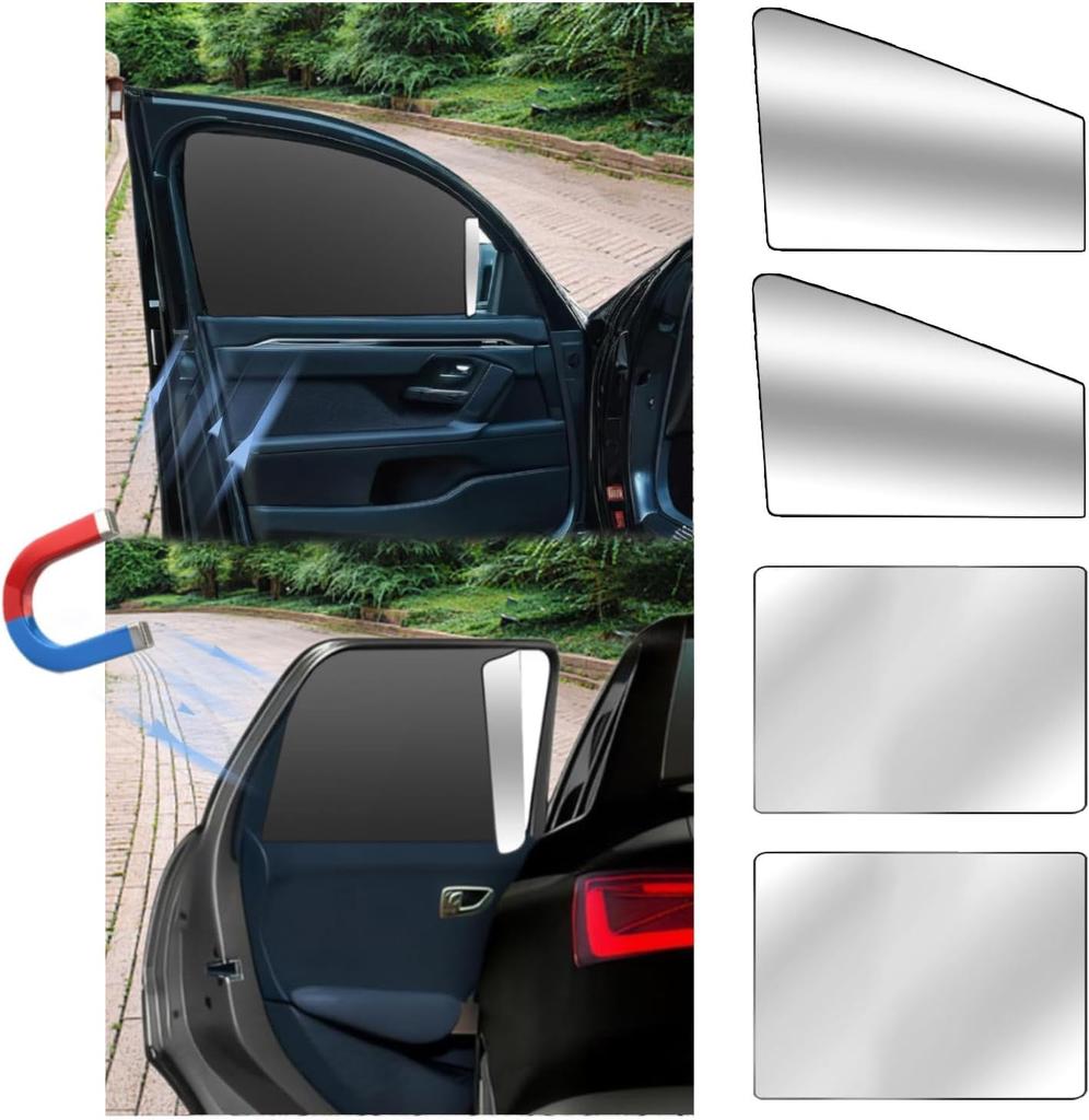 YuraYura Car Sun Shade Side Magnet, Set of 4, Sun Shade, UV Protection, Blackout