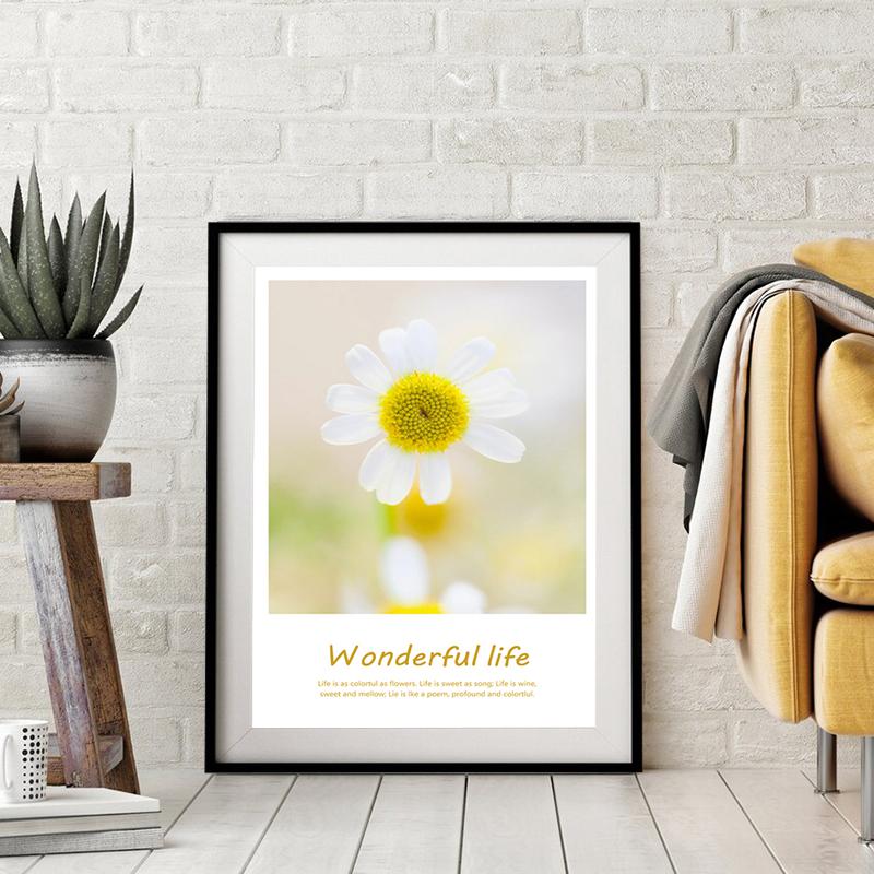 Nordic Minimalist Sunflower Chrysanthemum Posters Prints Wall Art Pictures Wonderful Life Canvas Painting Living Room Home Decor