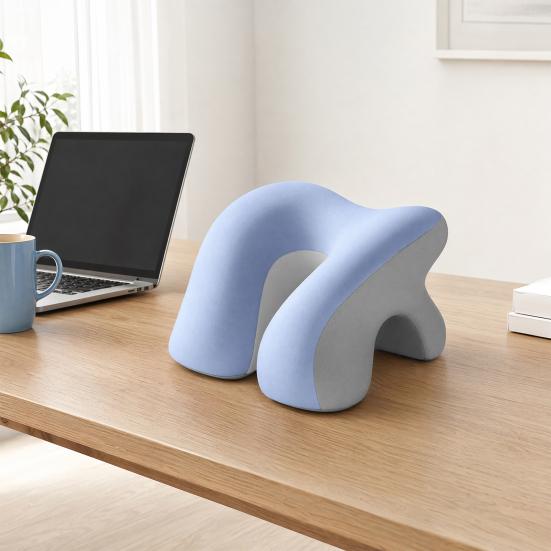 Polštář na spaní na břiše, Ergonomický polštář na zdřímnutí z paměťové pěny, Polštář na zdřímnutí na stůl s otvorem pro ruce, Omyvatelný potah pro spaní v kanceláři nebo ve školní lavici
