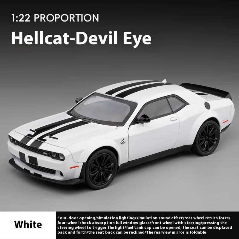 New 1:22 Dodge Challenger Redeye Hellcat Super Muscle Sports Car Alloy Metal Diecast Car Model Sound & Light Collection Hobbies Gift