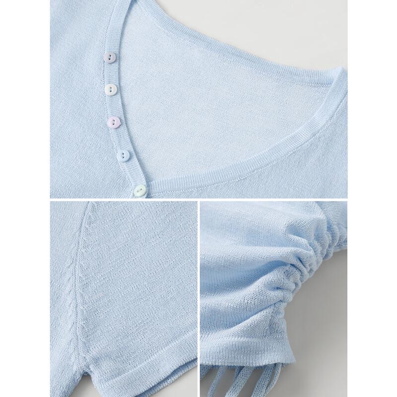 Women's V-neck Knit Short Sleeve Top