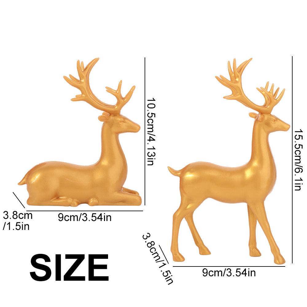 Creative Deer Desktop Ornament Modern Christmas Deer Statue Crafts Elk Home Decor Mantle Display