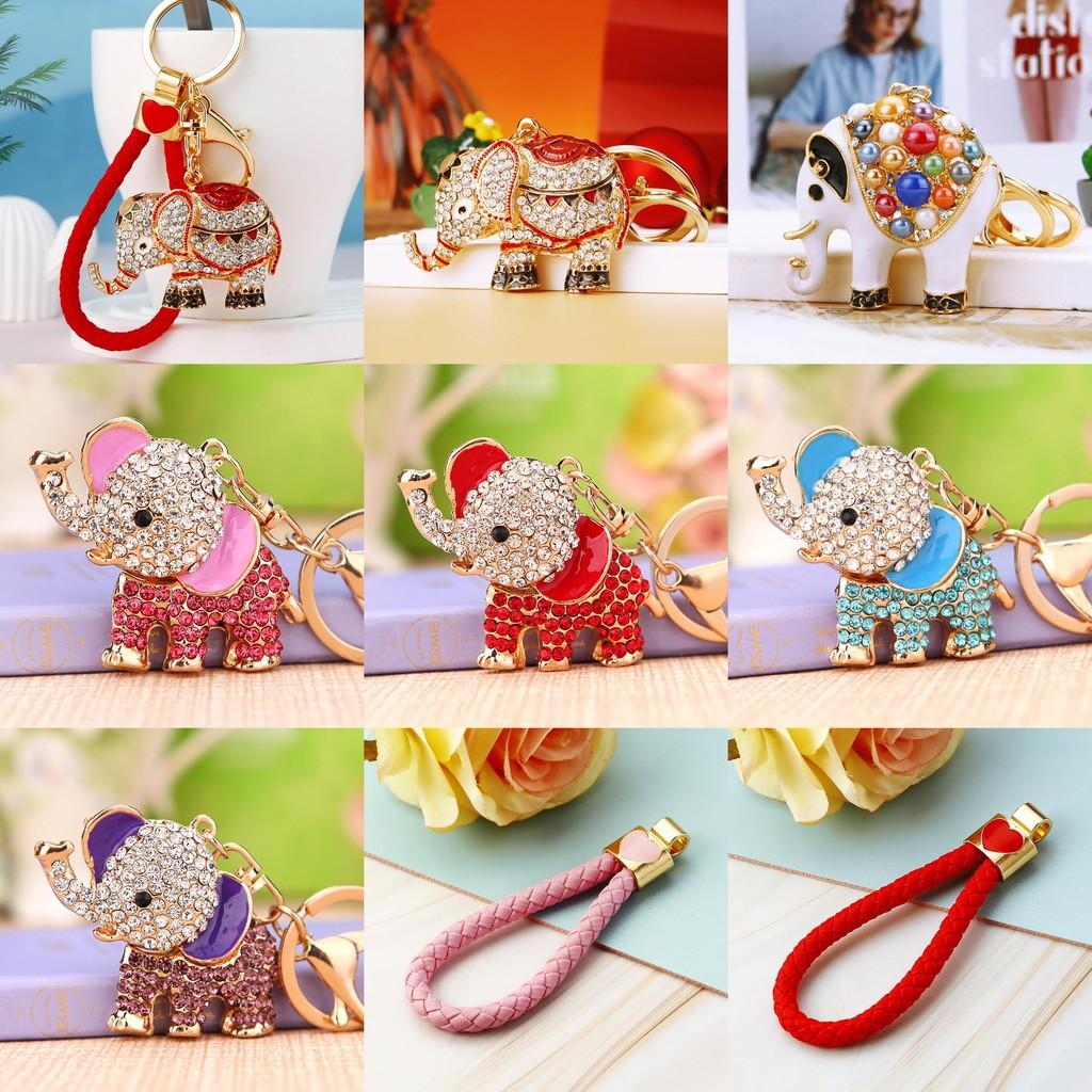 Exquisite Thai Elephant Keychain With Sparkling Rhinestones For Chic Fashion Accessories