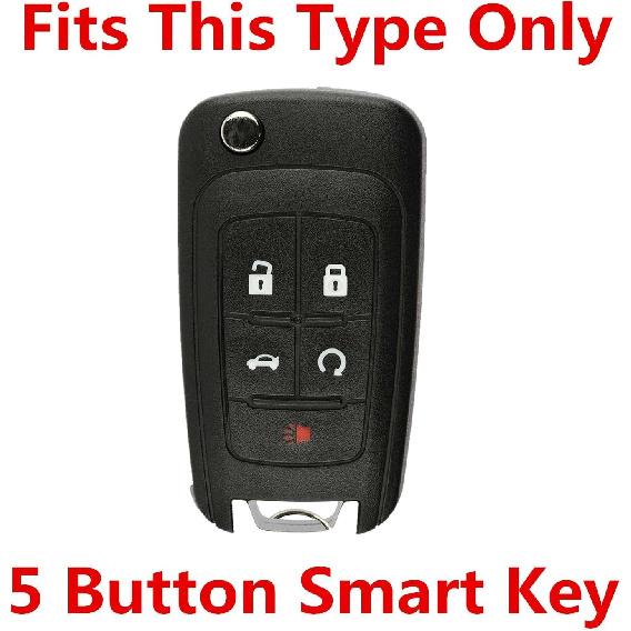 Key Fob Cover for Equinox Cruze: 5 Buttons Silicone Key Fob Case Fit for Chevy Camaro Malibu Impala Sonic Buick Regal Crosse Cascada Verano GMC