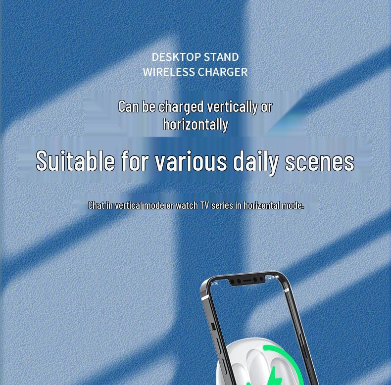 Creative Wireless Charging Phone Stand for Apple, Huawei, and Android - Desktop Bedside