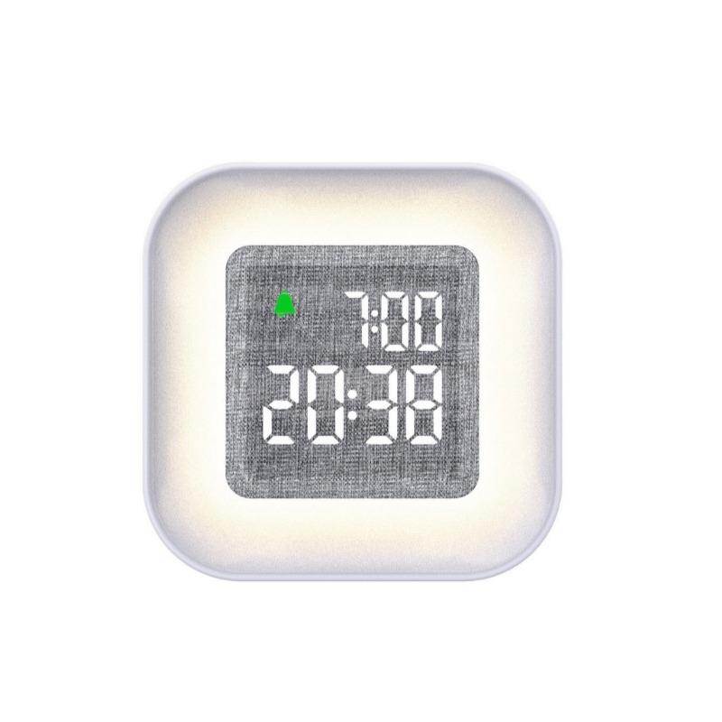

LED Digital Alarm Clock Adjustable Backlight Cloth Display Mood Light Electronic Clock Snooze Function Retro Clock