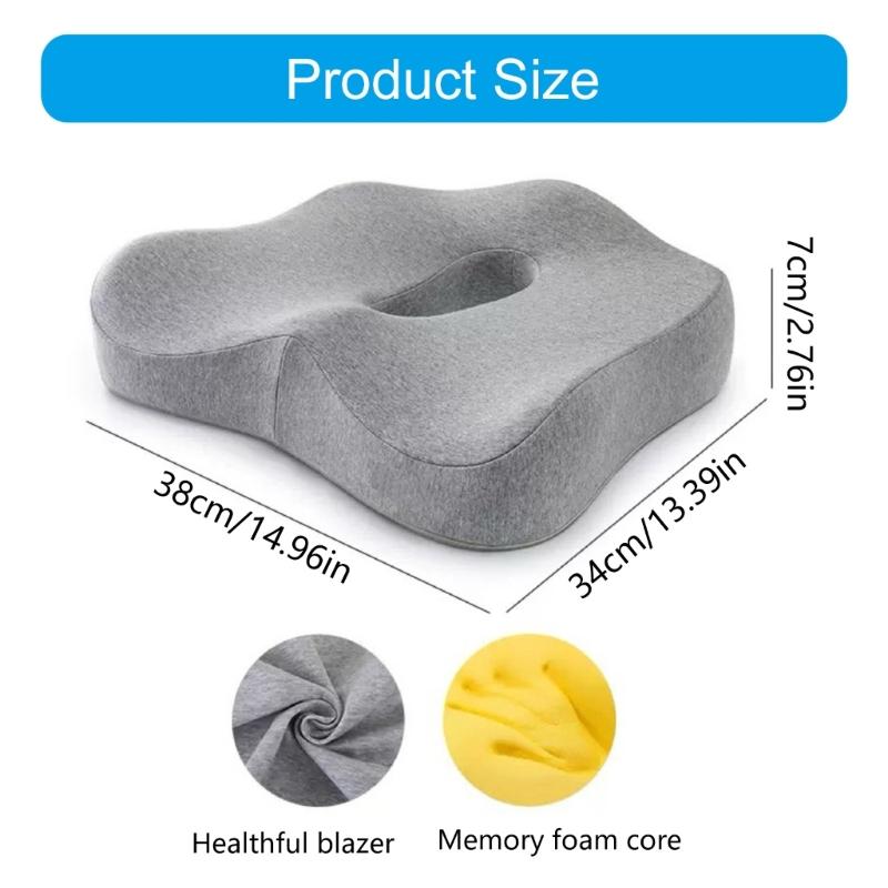 Ergonomic Coccyx Pillow with Removable Washable Cover Support for Long Sitting Hour Office Car