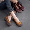 Fashion GKTINOO New Design Literary Style Women Flat Platform Shoes Slip-On Loafers Genuine Cow Leather Shallow Handmade Retro Shoes