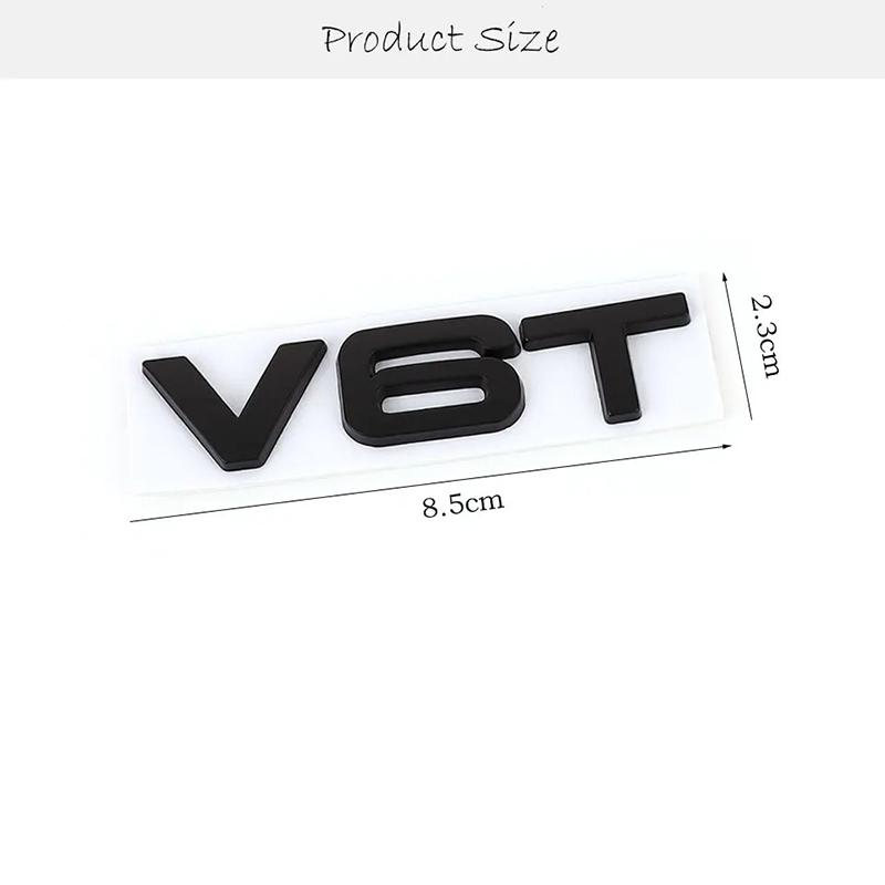3D Metall V6T V8T Logo Auto Emblem Abzeichen Aufkleber Kofferraum Hubraum Aufkleber Für 4HGIEW S3 S4 S5 S6 S7 S8 A4L A5 A6L A7 Q3 Q5 Q7 A3