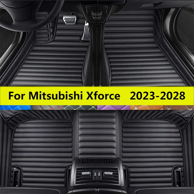 5 Seats SUV Floor Mats Fit For Mitsubishi Xforce 2024 2025 2026 2027 2028 Car Leather Foot Pads Rugs Auto Full Set Carpets
