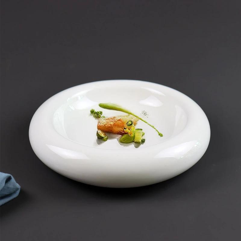 Drum-shaped Ceramic Plates, Japanese Plates, El Restaurants, High-grade Artistic Conception Plates, Insulation Tableware.