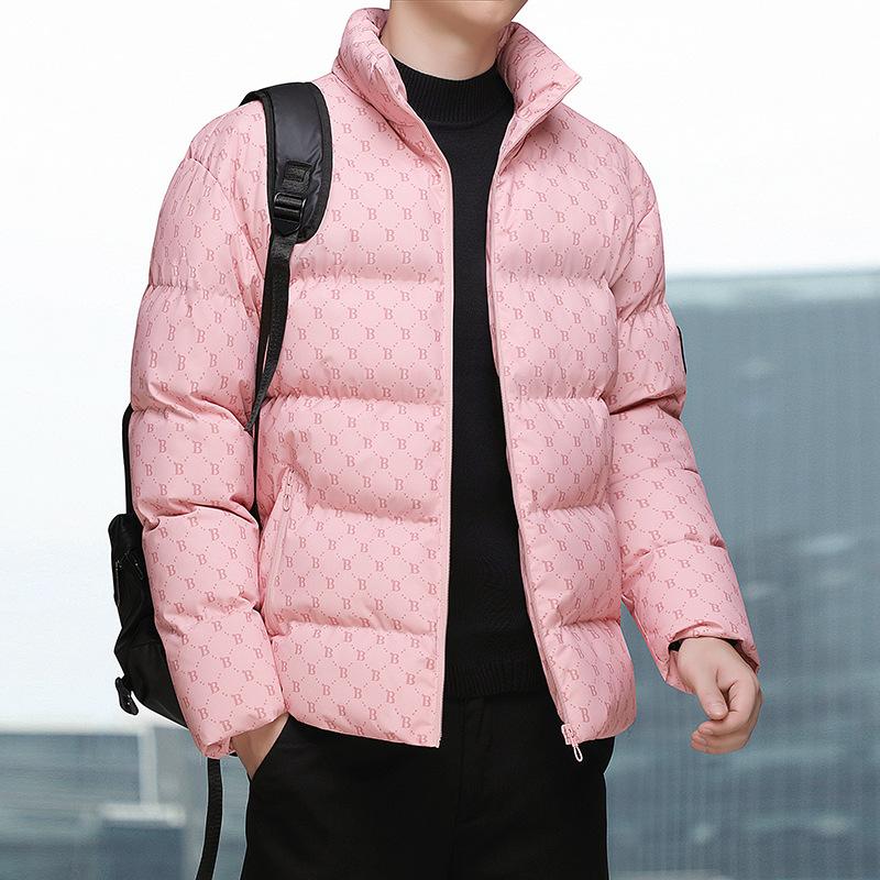

Новая зимняя мода Высококачественная куртка из хлопка с пухом со стойкой воротником Корейский стиль Приталенная Персонализированная Теплая куртка Мужской костюм-пуховик 5XL