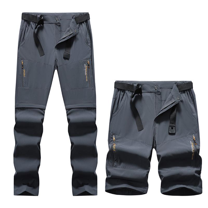 

Detachable Men s Quick-Dry Sports Pants – 2-in-1 Stretch Design for Spring & Summer XL темно-серого