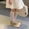 1 Pair Summer Mesh Socks for Kids Girl Solid Color Fashion Floral Children's Calf Sock Thin Breathable Elastic School Sock