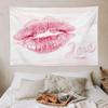 Smacget Pink Lips Tapestry for Teen Girl Women Bedroom Small Sexy Kissing Lover Lipstick Marks Tapestry Coquette Valentine Red Lips Decor Aesthetic