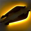 2 Stück Motorrad Frontseiten-Spoiler Winglets Aerodynamisches Flügelset Feste Windabweiser mit LED-Licht Klebe-Dekoraufkleber