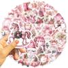 50 Pink Christmas Stickers: Cartoon Graffiti for Phone Cases & Scrapbooks, Waterproof & Adhesive