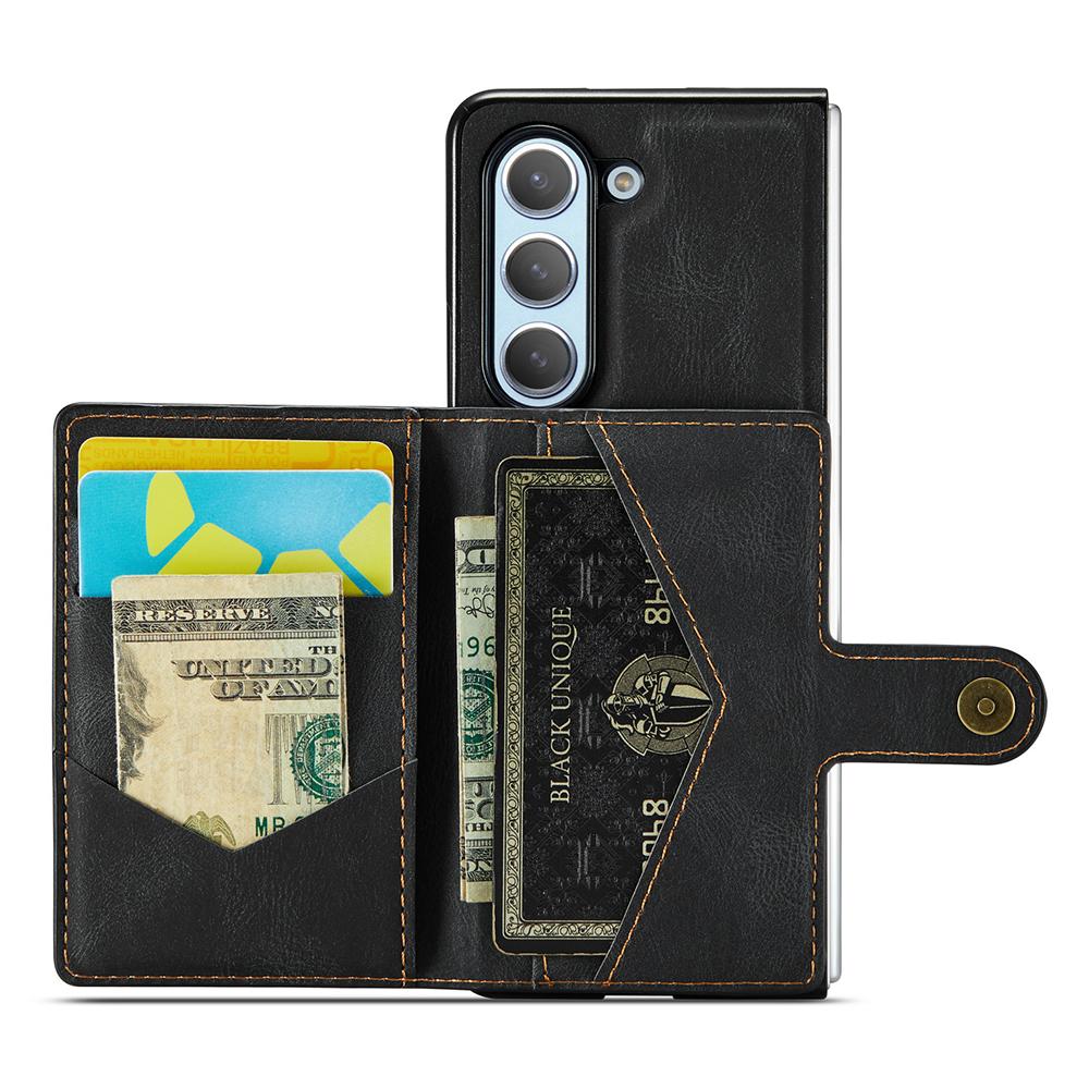 Für Samsung Galaxy Z Fold5 5G Hülle Kartenfach Leder+PC Klapphandyhülle