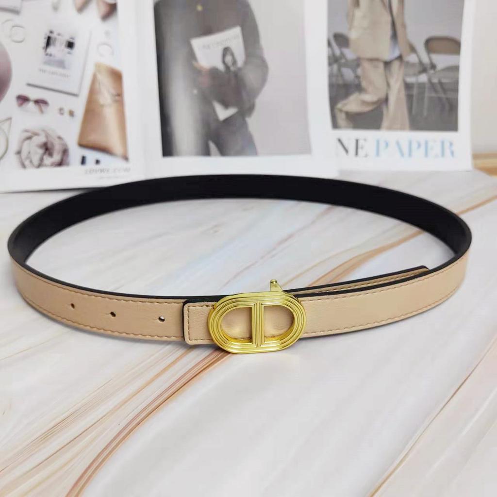 H Home Belt Women'S Decorative Belt Women'S Cowhide Simple Oval Casual Business Suit Jeans With Women