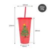 24oz Capacity Color Changing Cup With Straws With Lids Iced Coffee Cup Reusable Plastic Material Cold Drink Cup Christmas Party