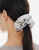 Hyeres Lor Colombe D'Or (Y) Metallic Ruffle Hair Scrunchie Silver Hl1H66103Svxxx