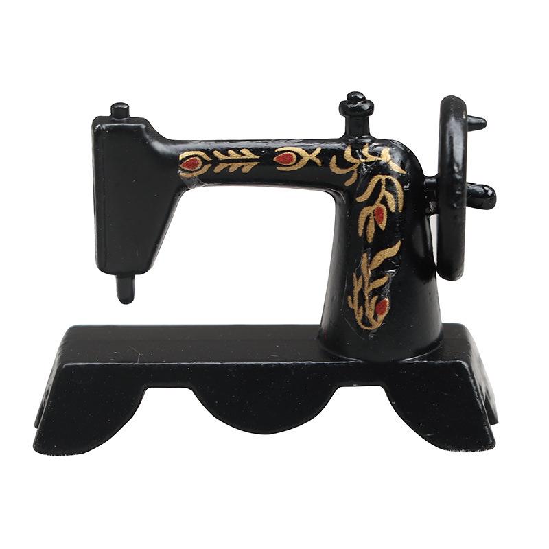 Black Sewing Machine Head Dollhouse Miniature Furniture and Food Play Accessories